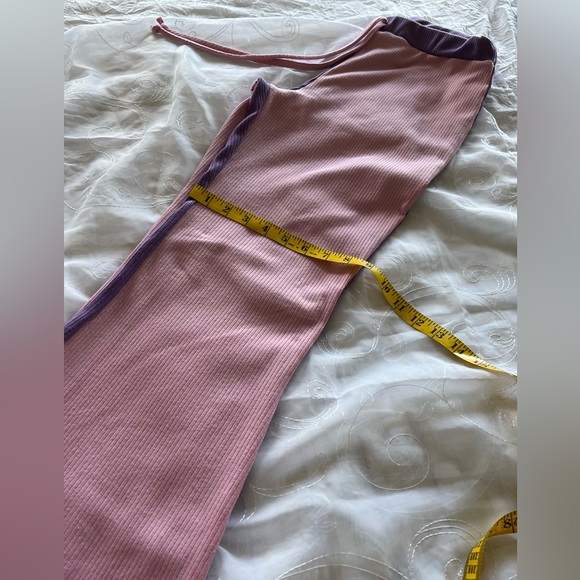 GoodTime USA 2-Piece XL Pink/Lavender Ribbed Collared w/Flared Bottoms Jump Suit - Picture 15 of 16